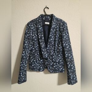 MAX&Co. Women’s Giacca Blazer Jacket Floral Pattern One button Navy size 6
